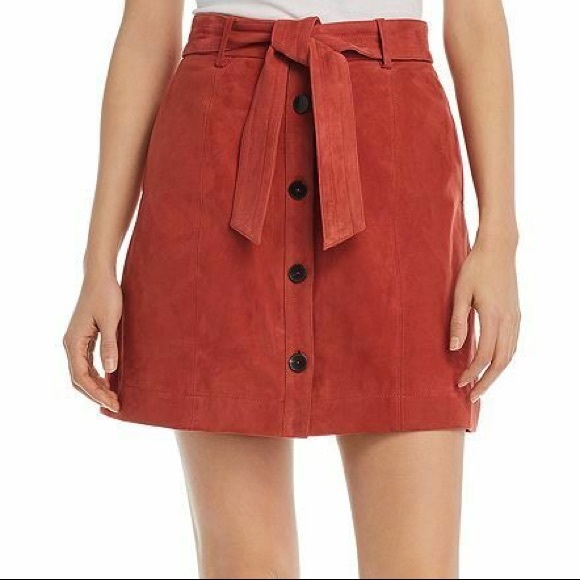 Joie Neida Leather Skirt in Desert Spice - Picture 2 of 8